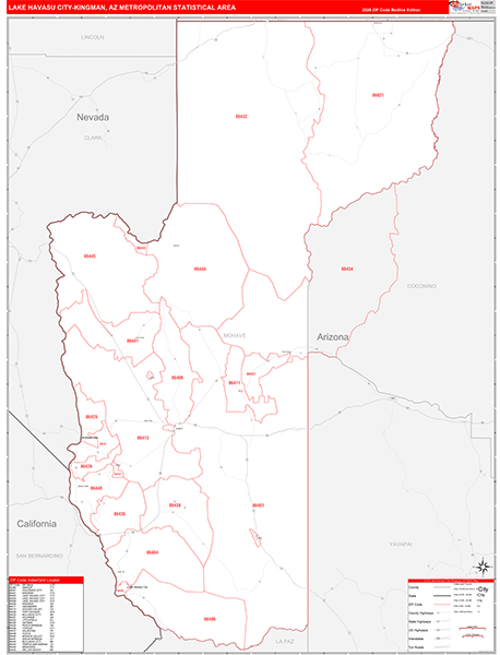Lake Havasu City-Kingman Metro Area Wall Map